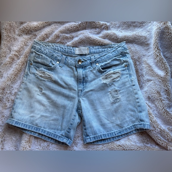 Anthropologie Blue Jean Shorts Distressed Denim - Picture 1 of 2